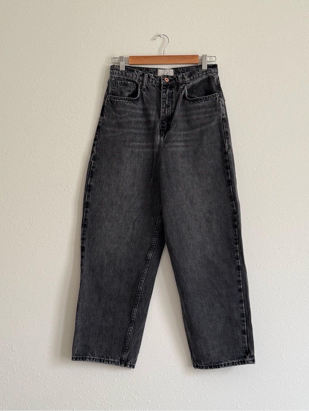 Free People Washed Black Boyfriend Jeans